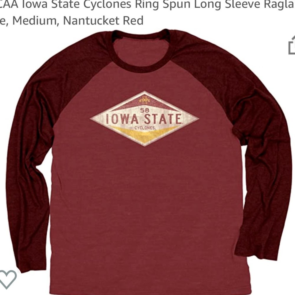 NCAA Iowa State Cyclones Long Sleeve Raglan Tee - Picture 2 of 5